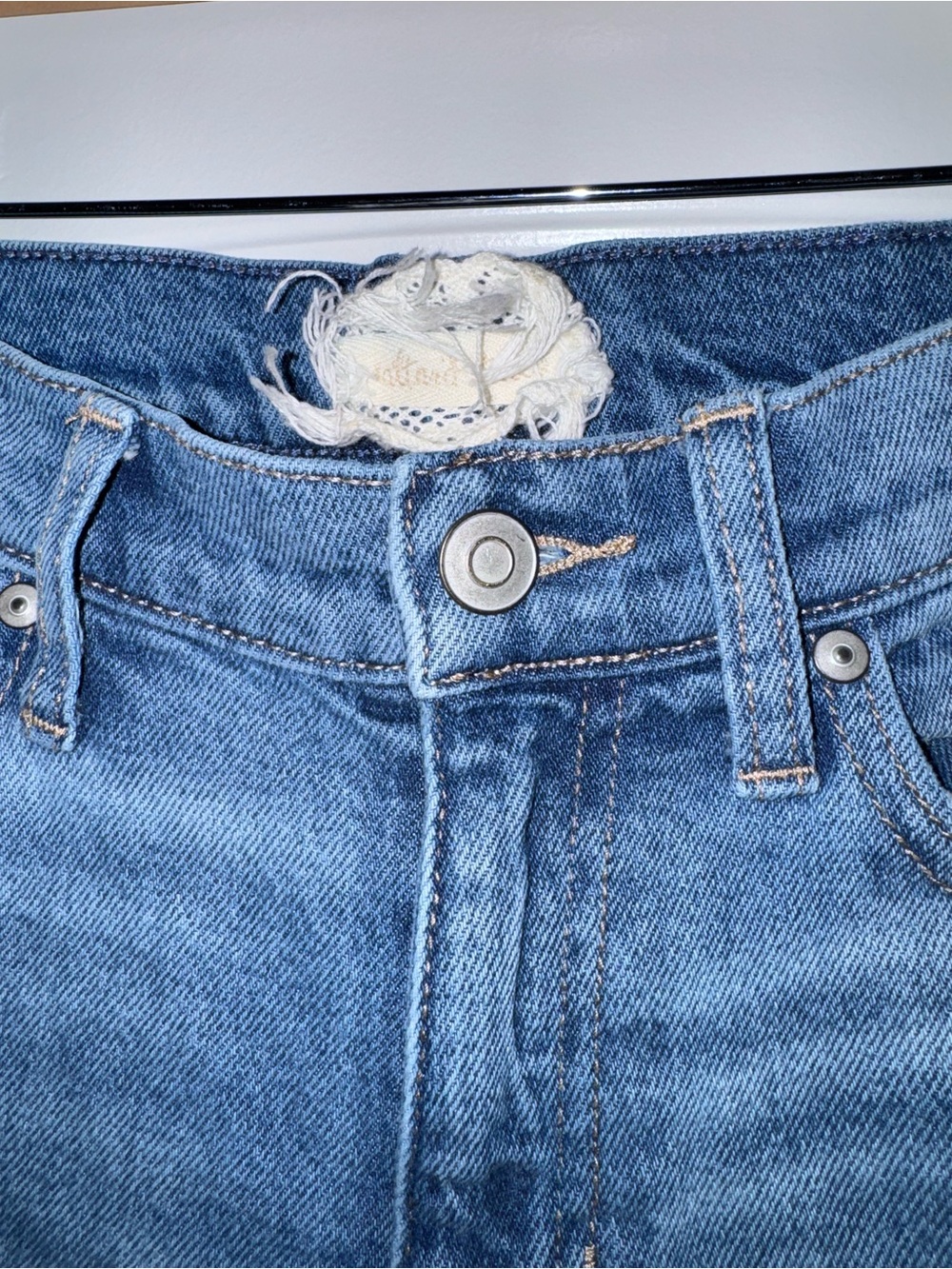 Altar'd State Distressed Medium Wash Flare Jeans - Blue - Picture 6 of 11